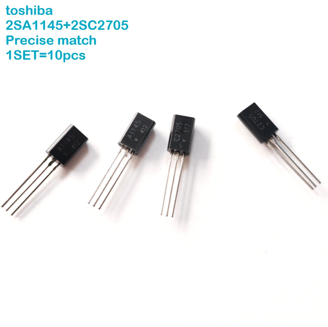 1セット-4セット-日本製-東芝-2sa1145-2sc2705-y-精密マッチ-to-92-トランジスタ-a1145-c2705-アンプ-2sa1145-y-2sc2705-y