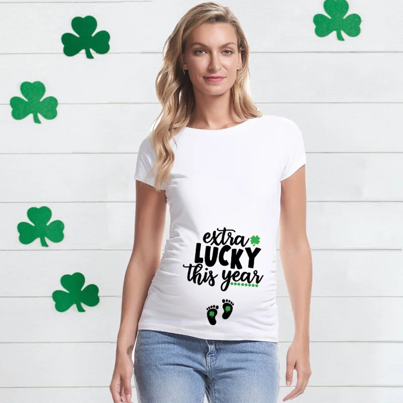 

Extra Lucky This Year St. Patrick's Day Pregnancy Announcement Shirt Pregnancy Reveal TShirt Mommy To Be Gift New Mom Shirts