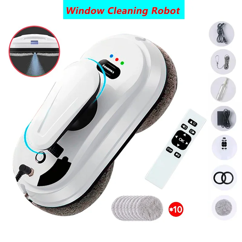 New Water Spray Window Cleaning Robot Vacuum Cleaner Intelligent Obstacle Avoidance Automatic Window Glass Cleaning Machine