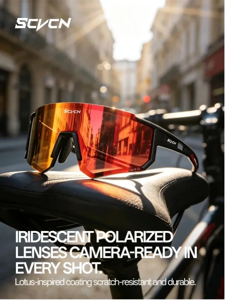 SCVCN Neue Outdoor-Fahrradbrille für Männer, Straßenfahrbrille, Sportbrille für Bergsteigen, Damen-Fahrradbrille, UV400-Schutz, Pickleball- und Baseball-Brille