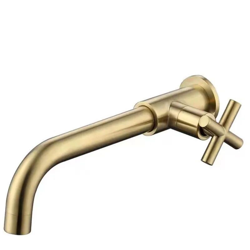 

Tuqiu Basin Faucet Only Cold Brushed Gold Bathroom Faucet In-Wall Rotating Bathroom Faucet Bathroom Sink Tap Basin Mixer Tap