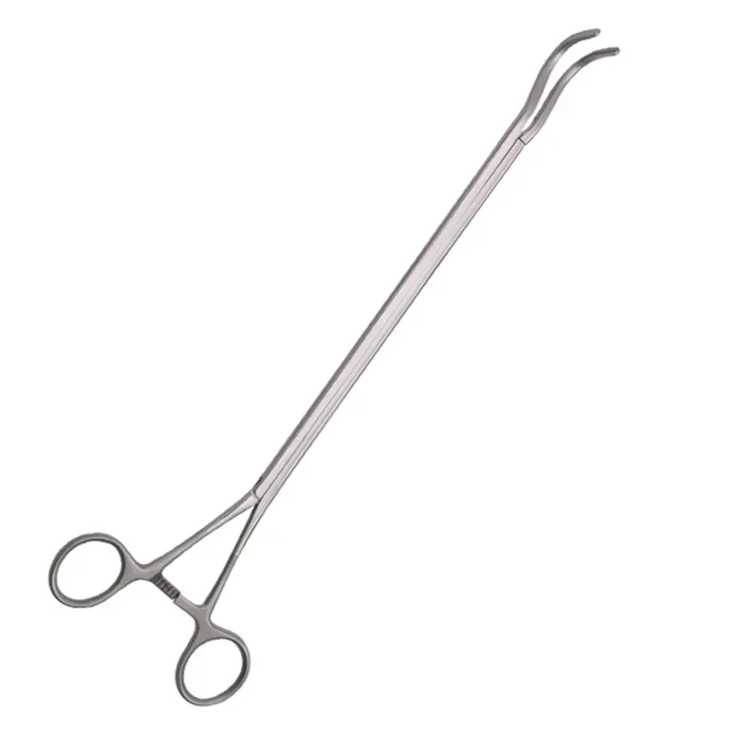 Thoracoscopic surgery with double joint hemostasis, banana forceps, oval forceps, and curved separation