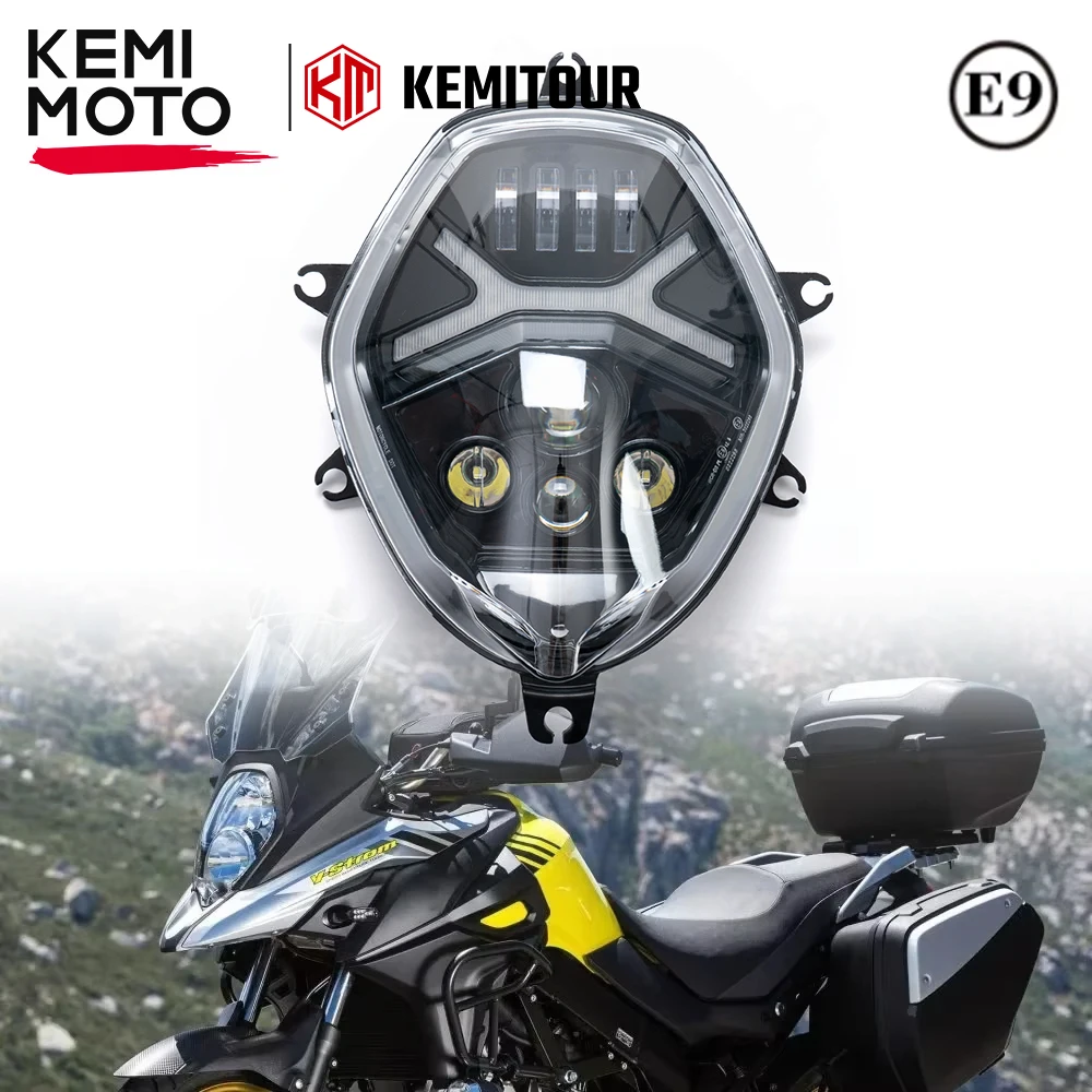 

For Suzuki V-STROM 650A V-STROM 1000 DL1000 DL650A Headlight LED DRL With E-MARK E9 Front Motorcycle Lights Headlamp Waterproof