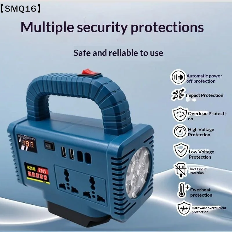 High Efficiency 150W 21V To 220V Lithium Battery Inverter Multiple USB AC Ports For Camping Home Emergency Use【SMQ】