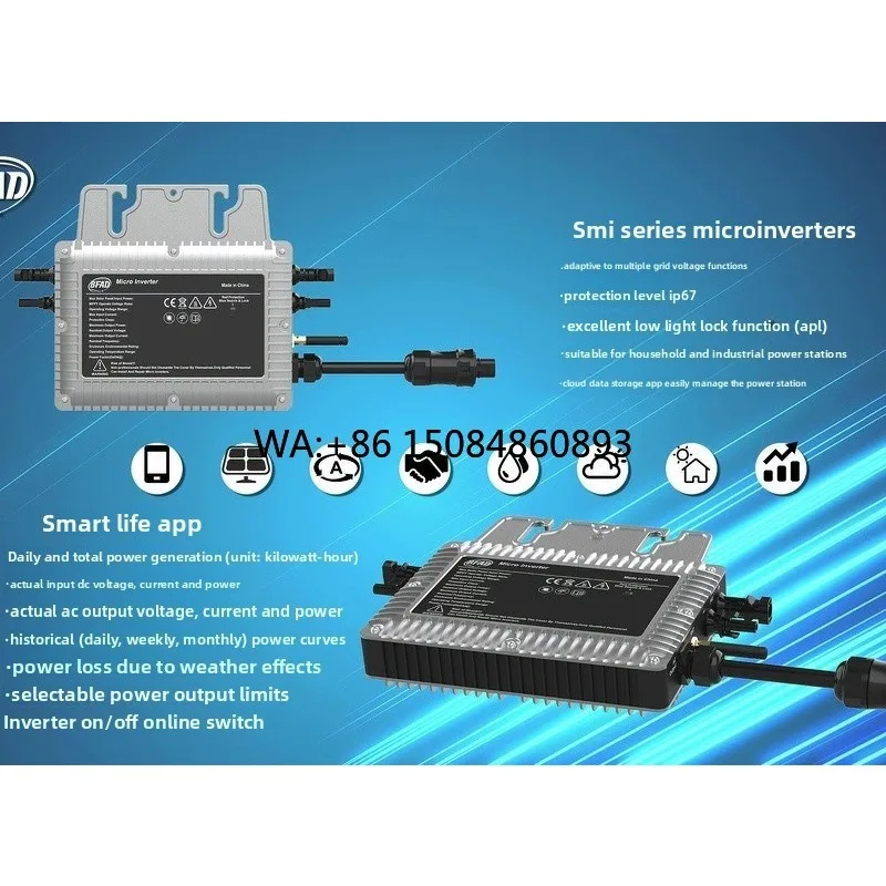 Balcony solar power generation 600W 800W WiFi  Grid Solar Inverter Balcony Roof Solar Panels Single Output 92% Efficiency