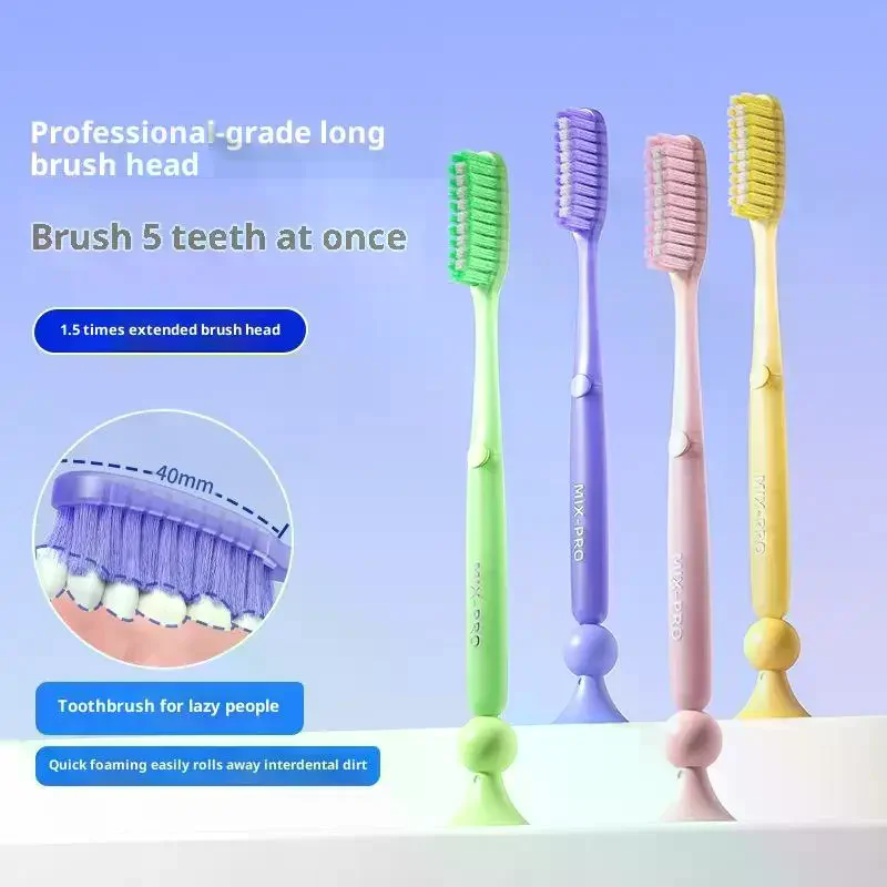 

Long Headed Soft Bristled Adult Toothbrush Standable Simple Deep Cleaning Oral Teeth Household Dentistry Product