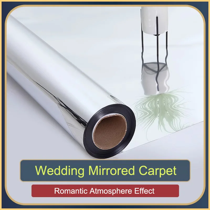 

100cm*10m T Stage Runner Banquet Backdrop Decorations Glossy Silver Aisle Romantic Favorable Wedding Dress Party Mirror Carpet