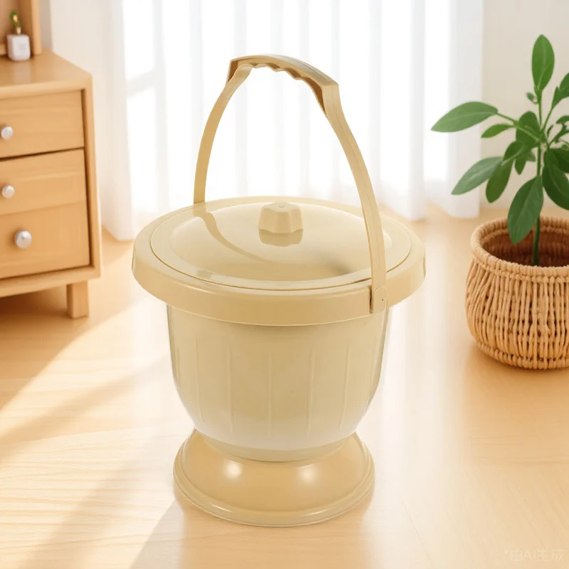 กระโถนปัสสาวะแบบมีฝาปิด 1 ชิ้น แบบพกพา สำหรับผู้ใหญ่ ทนทาน เหมาะสำหรับใช้ในบ้าน กลางคืน เดินทาง เด็ก ผู้สูงอายุ และผู้พิการ