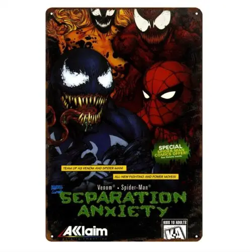 1p,Venom Seperation Anxiety Video Game Metal Poster Tin Sign