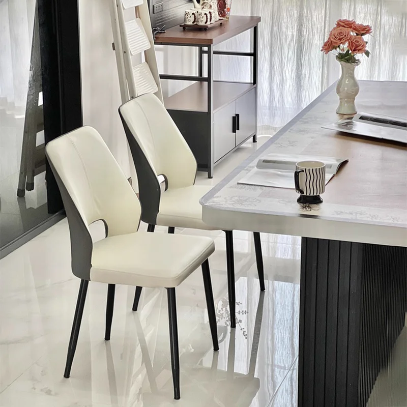 Italian Luxury Dining Chair Home Simple Modern Leisure Armchair Business Thickened Hotel Soft Home FurnitureBag Restaurant Chair image 2
