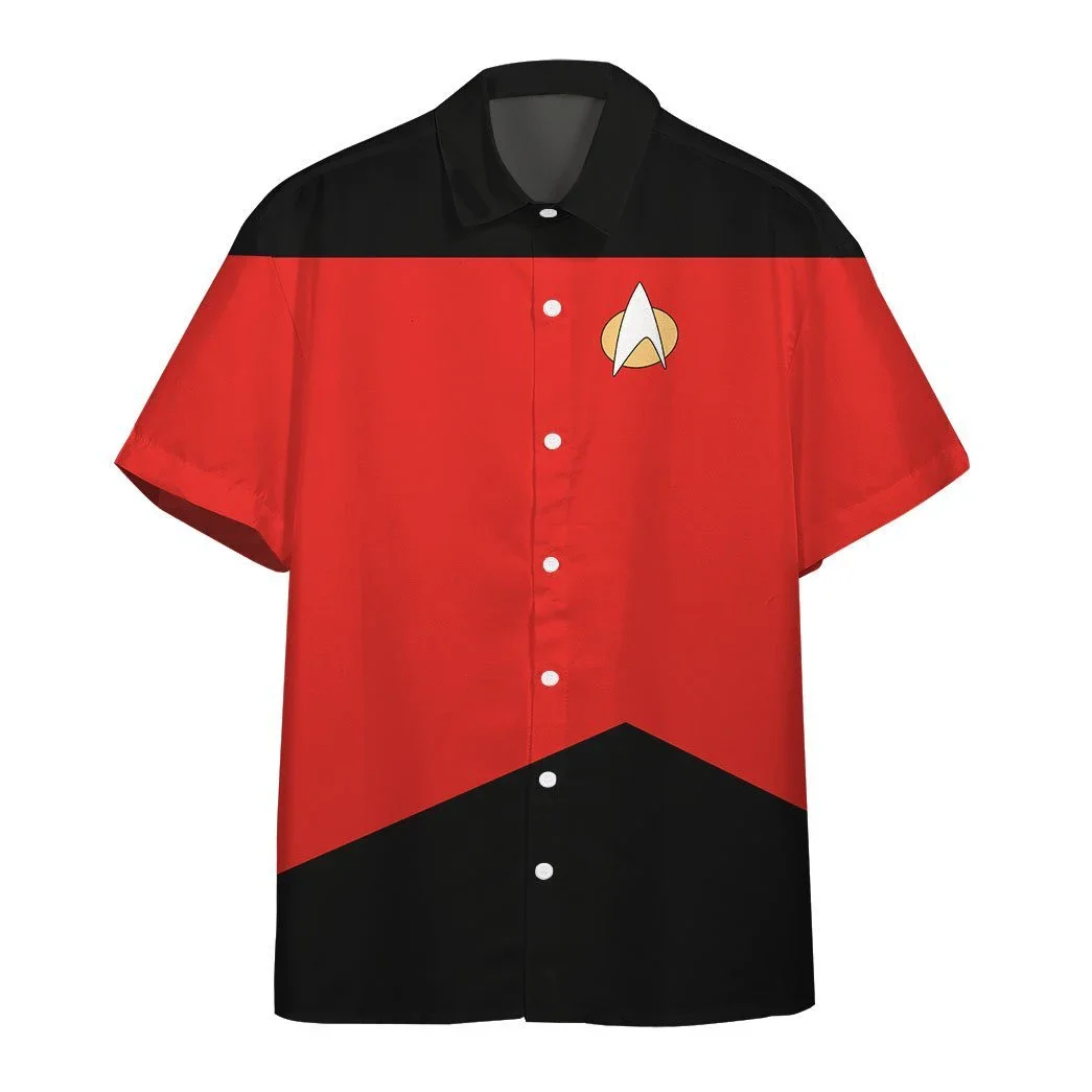 

Hawaiian Men's Short Sleeved Shirt, Star Trek Color Blocked Printed Lapel Top, Large Casual 2024 New Item