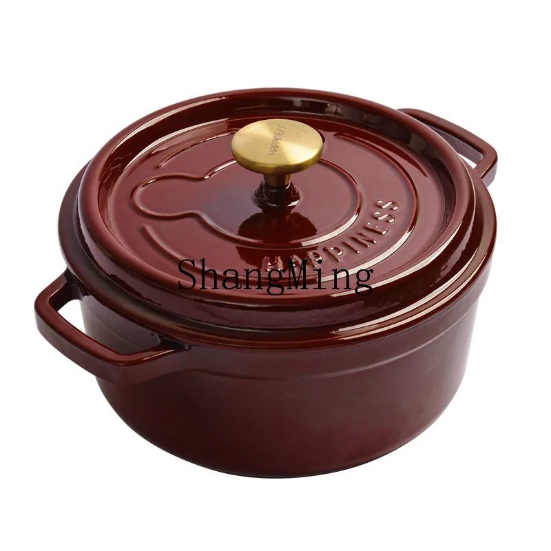 

PYH exquisite and fashionable 24CM enamel cast iron pot soup saucepan black enamel pot multi-functional non-stick pan