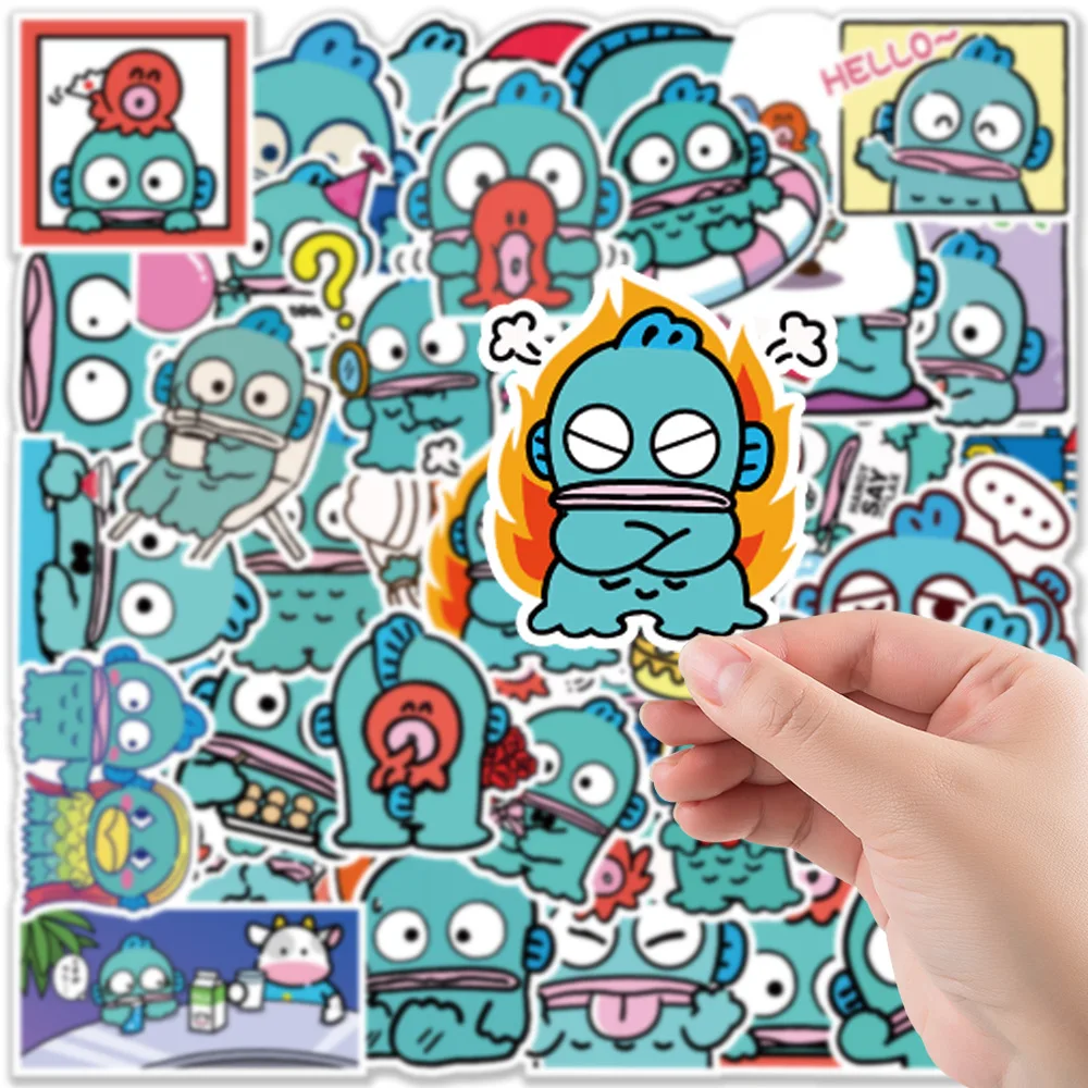 50/100Pcs Cartoon Kawaii Hangyodon Sticker for Scrapbooking Stationery Waterproof Decals for Laptop Suitcase Kid\'s Gift