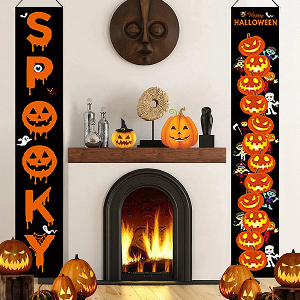 2 قطعة ستارة باب الرعب نمط مخيف مخيف ديكور الهالوين لكرنفال شبح مهرجان حفلة باب مخيف الشرفة سعيد