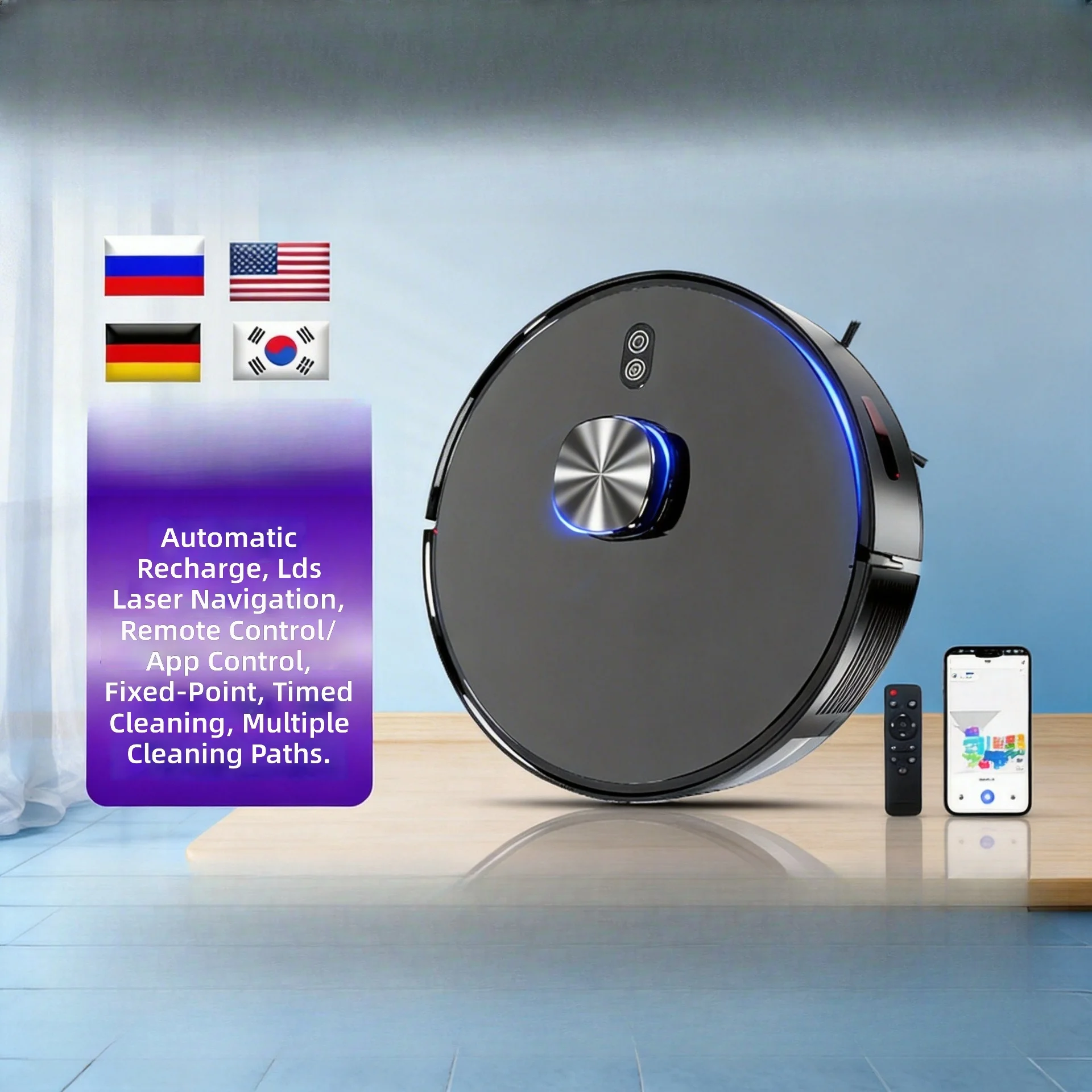 Smart Home Robot - Robô Aspirador com Navegação a Laser,