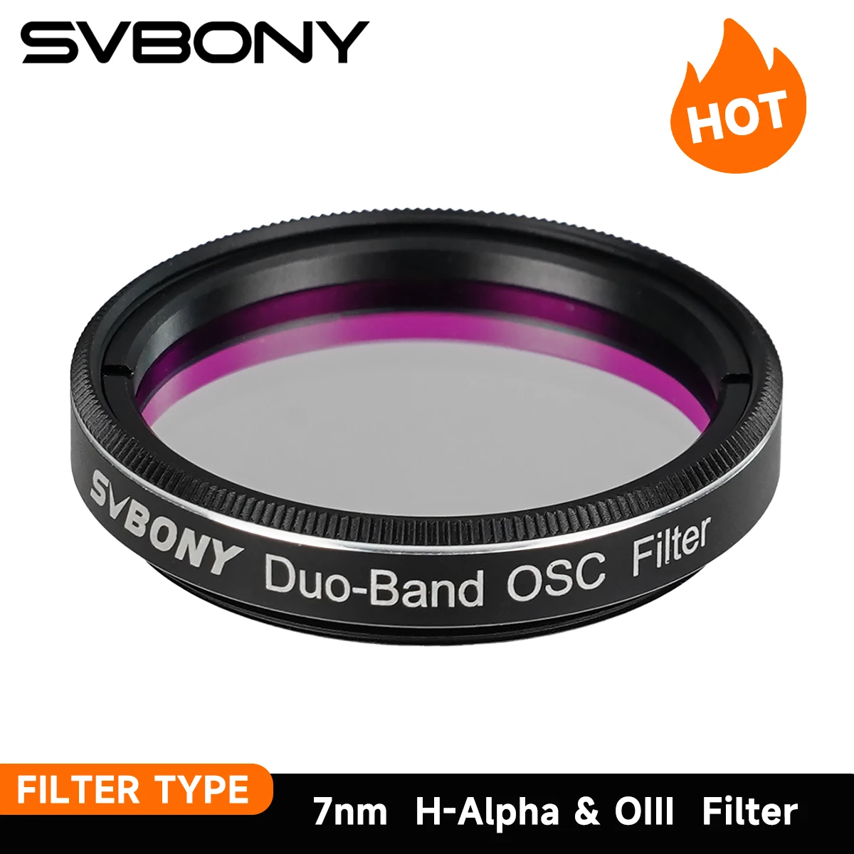 Image of Svbony SV220 Teleskopfilter, H-Alpha und OIII, 7 nm Dualband 1,25"/2" Nebelfilter, Lichtverschmutzungsfilter für Astrofotografie