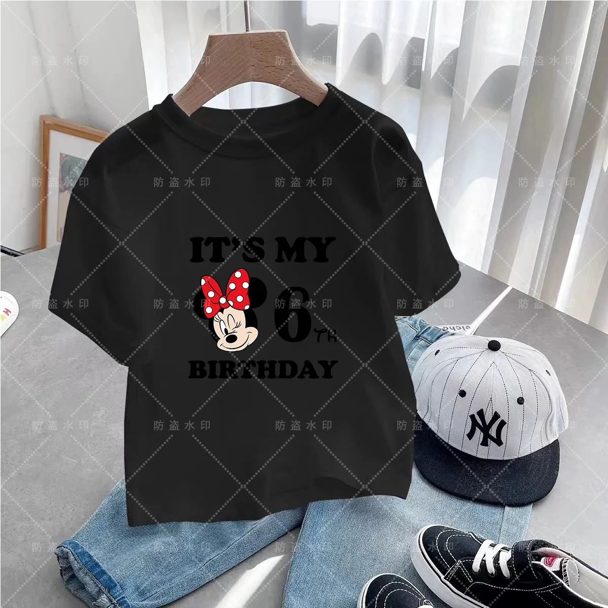 Summer Birthday Number 3-12 Kawaii Anime Mickey Mouse Disney T-shirts for Children Children's Clothing Disney Kawaii Anime Kids