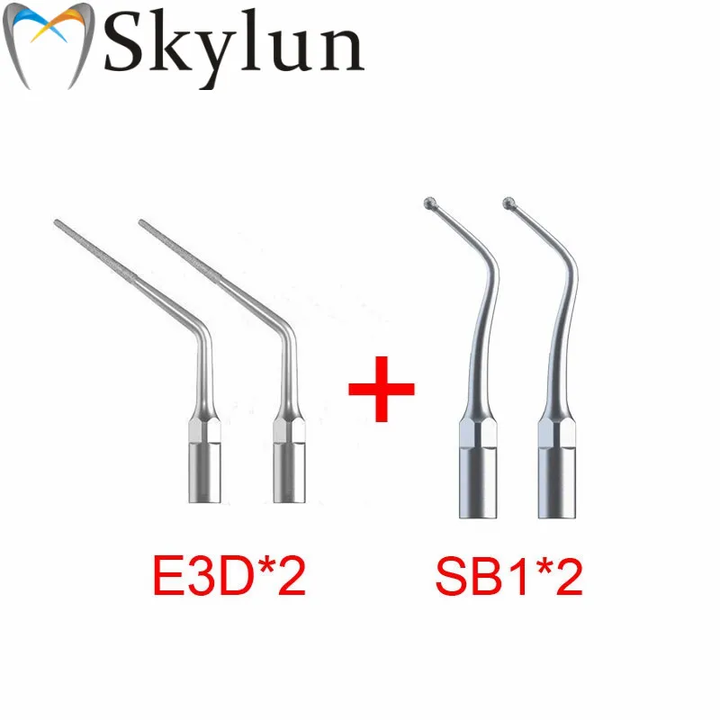 

4PCS Dental Ultrasonic Scaler Tips E3D SB1 New Dental Diamond Coated Endodontic Endo Tip Compatible Woodpecker/EMS