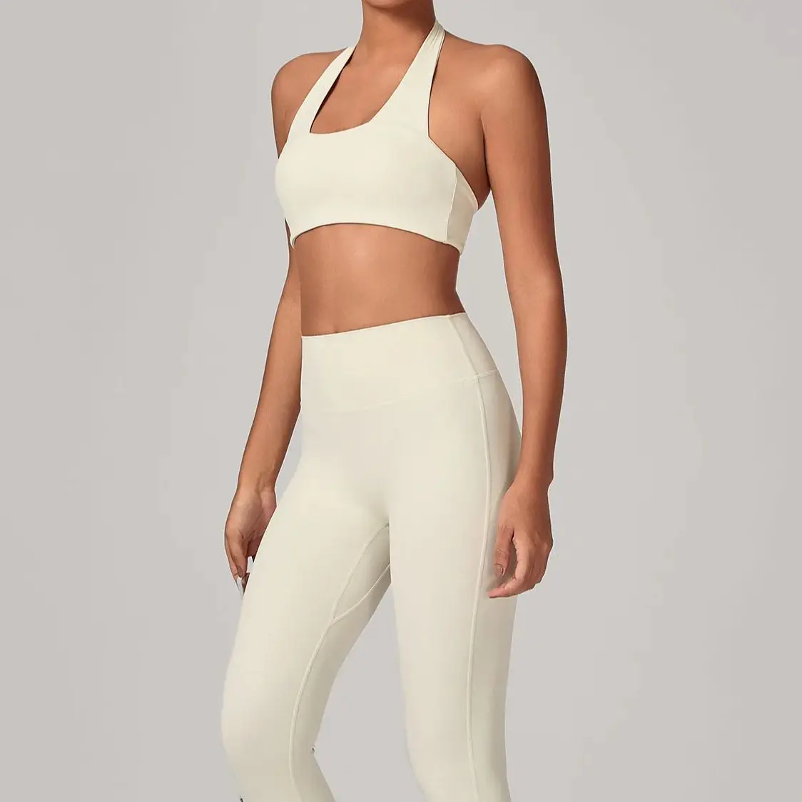 

Ningyu 2 Piece Women Gym Set Invisible Wrinkle Tight Back Yoga Set Quick Drying Fitness Suit Women Breathable Running Sports Set