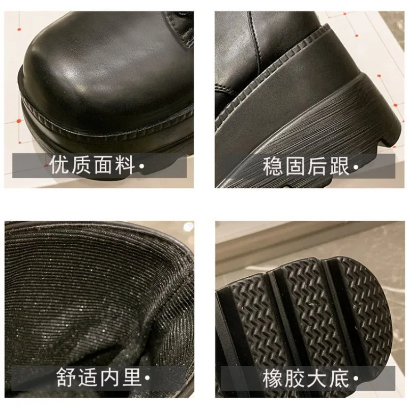 2026 Brand Punk Women Boots Ladies Cosplay High Boots Comfort Long Tube Leather Boots Platform Wedges Women Shoes Gothic Style