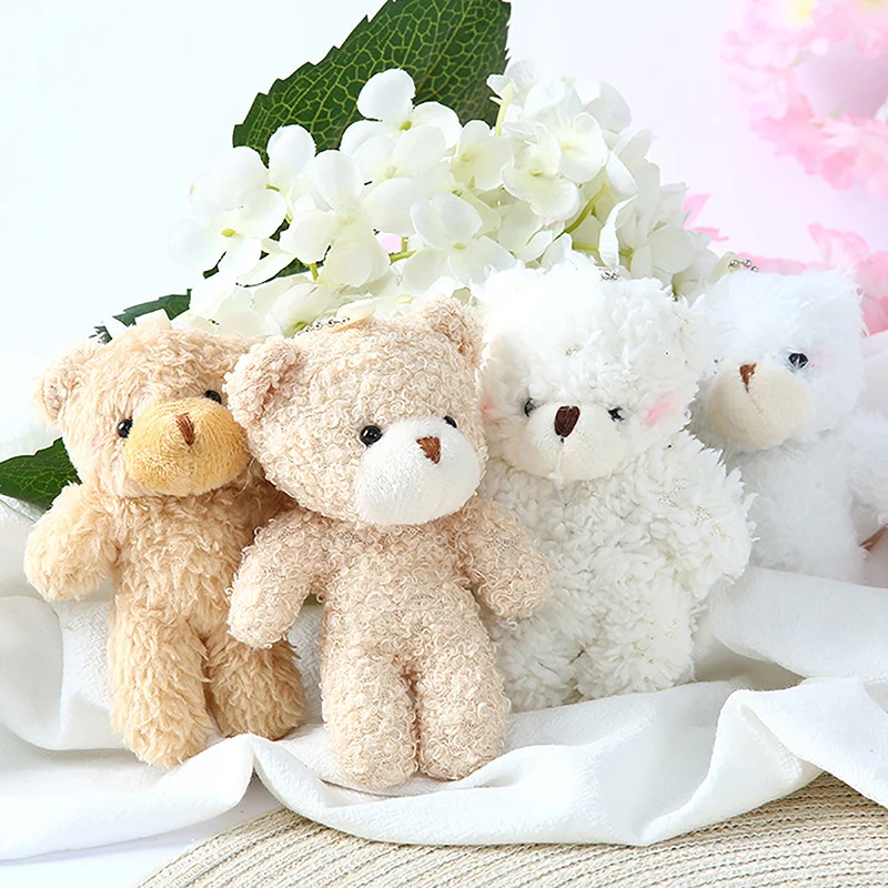 brand New Cute baby bear teddy bear plush doll bag accessories women keychain car pendant key chain Bag Pendant white