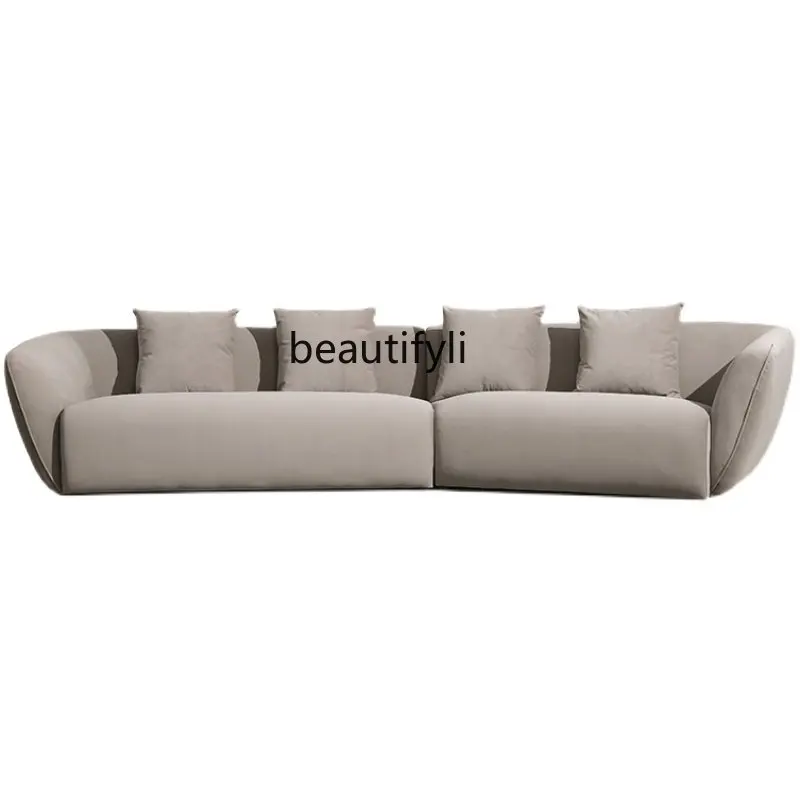 

Italian Minimalist Modern Minimalist Living Room Villa Model Room Latex Nordic Fabric Sectional Sofa