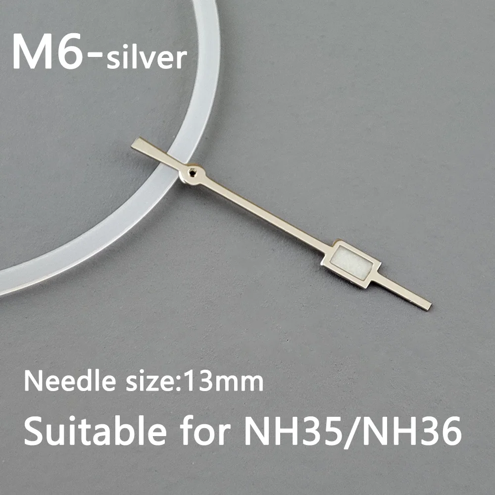 NH35 hands pointer Silver needle green luminous, Watch accessories,suitable for nh35 Second Hands nh36  movement M6