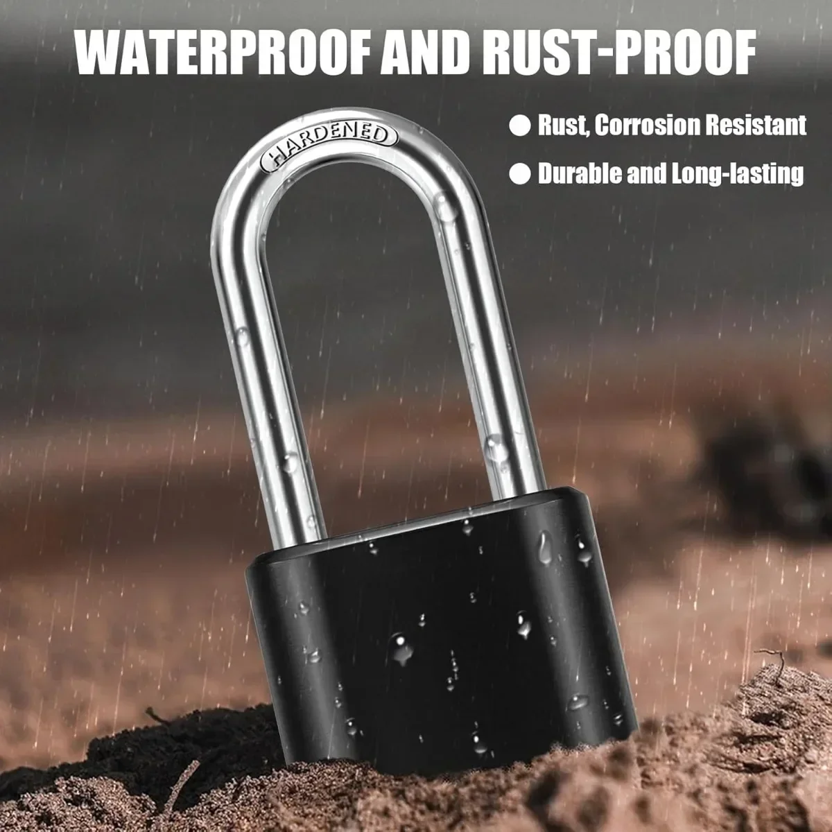

Heavy-Duty 2.5" Shackle Combination Lock - Weatherproof, Resettable Padlock with Hidden Password Design for High Security