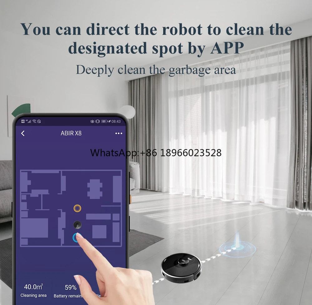 ABIR X8 powerful suction Sweeping Mop Floor dry and wet Vacuum Cleaner Robot with UV lamp Hot sale from factory OEM ODM