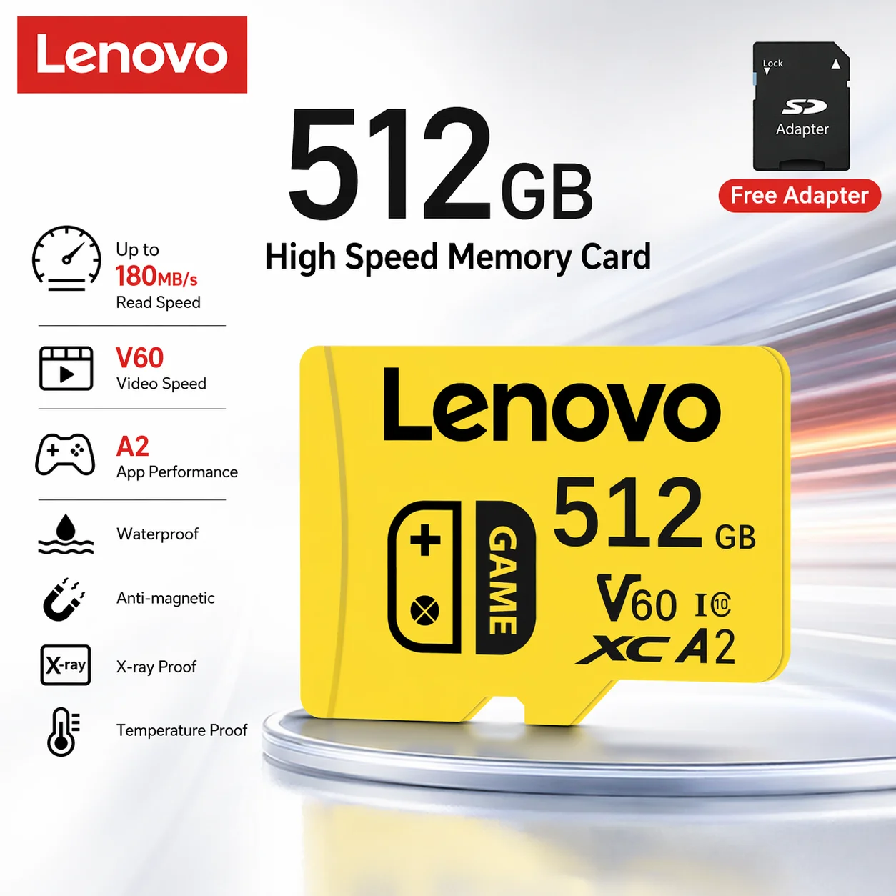 Lenovo High Speed 64GB Memory Card Cartao De Memoria 512GB Micro TF SD Card 256GB Class 10 TF Flash Card For Phone Tablet UAV