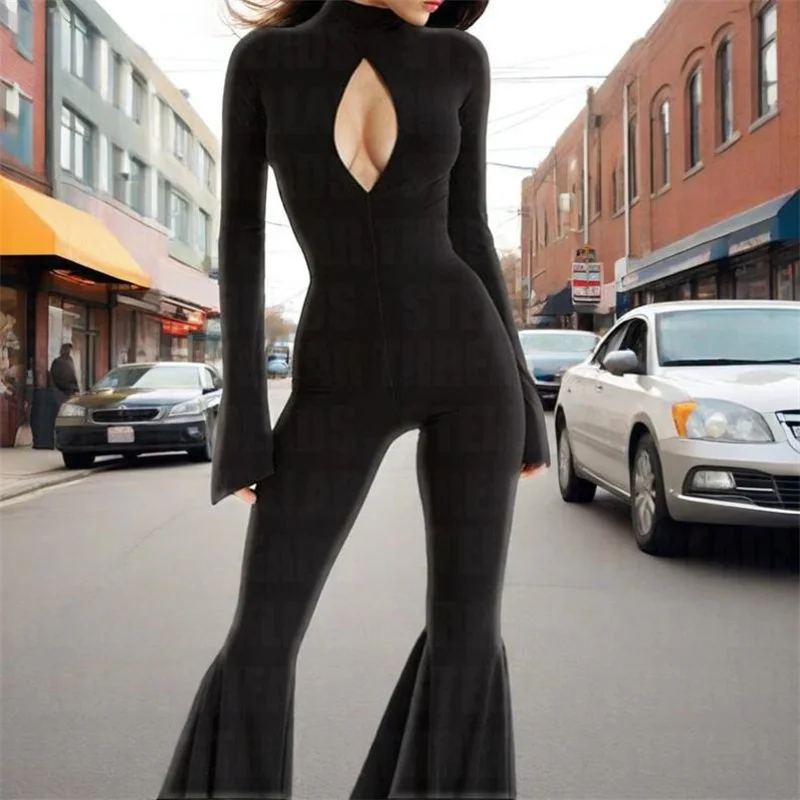 Bodysuit Turtleneck yang canggih: Detail Cut - out yang menangkap mata & Siluet Menyala untuk Trendi yang Tak Terkalahkan