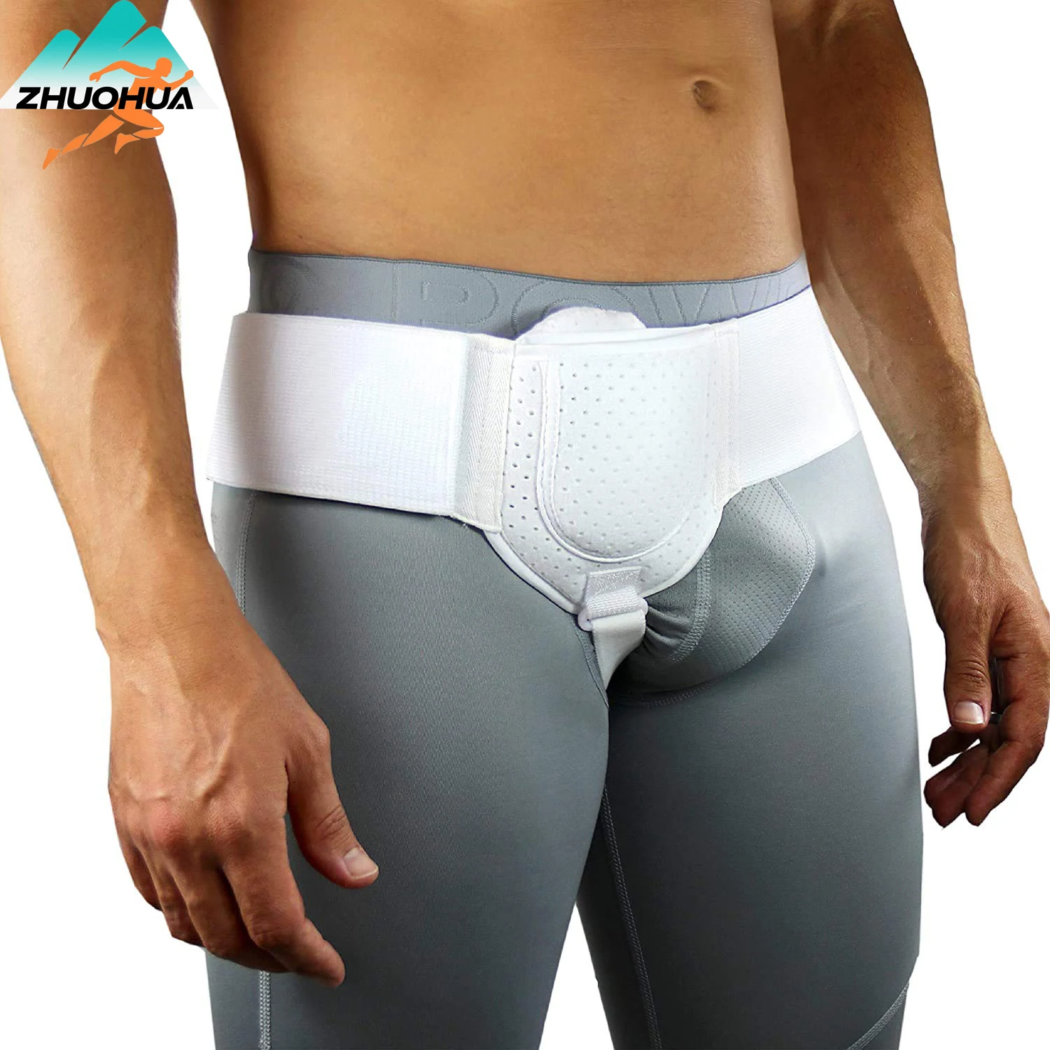 ZHUOHUA Adjustable Hernia Guard, Inguinal Support Belt for Men, Left/Right Side, Post Surgery, Support Truss, Groin Hernias, Wai