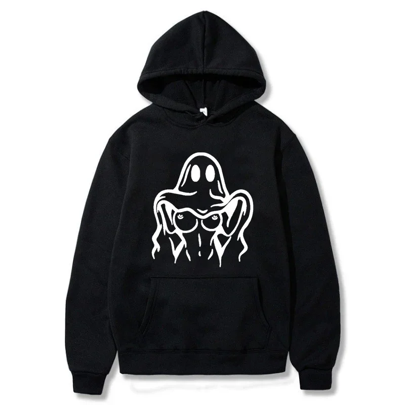 2024 New Spring And Autumn Fashion Hoody Female Ghost Printed Trend Brand Men's Comfortable Hoodies Hip Hop Streetwear Pullover