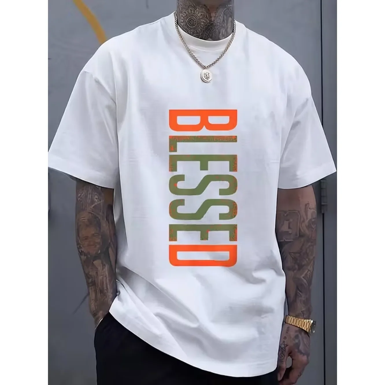 Womens Blessed 3D Printed T Shirt Geometric Letters Breathable Machine Washable Casual Short Sleeve Top Casual Wear Modern Casual Clothing Medium Elastic Fabric Large Size