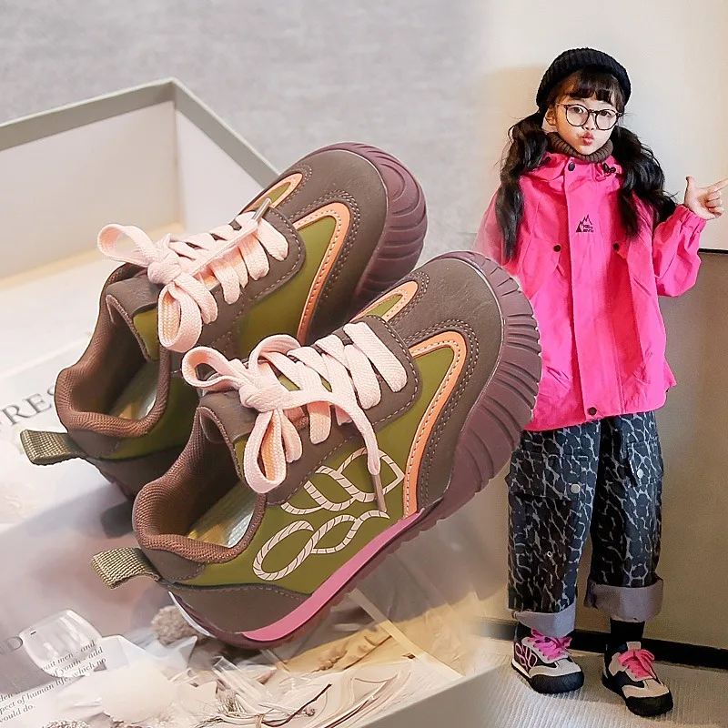 

New Fashion Korean Style Soft Anti-slippery Versatile Chic Sweet Bowtie Shoes 2025 Children Casual Sneakers for Girls Spring