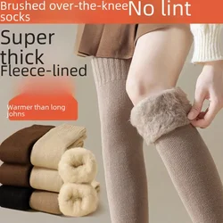 Cashmere Tall Socks Women's Fuzzy-Lined Plush Cozy Winter Hosiery Leg Covers Over-Knee Socks Bestseller Warm Thick Stockings