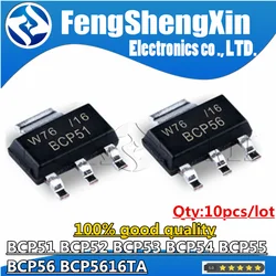 10 pçs/lote BCP51 BCP52 BCP53 BCP54 BCP55 BCP56 SOT223 BCP5616TA BCP5616 transistor de potência