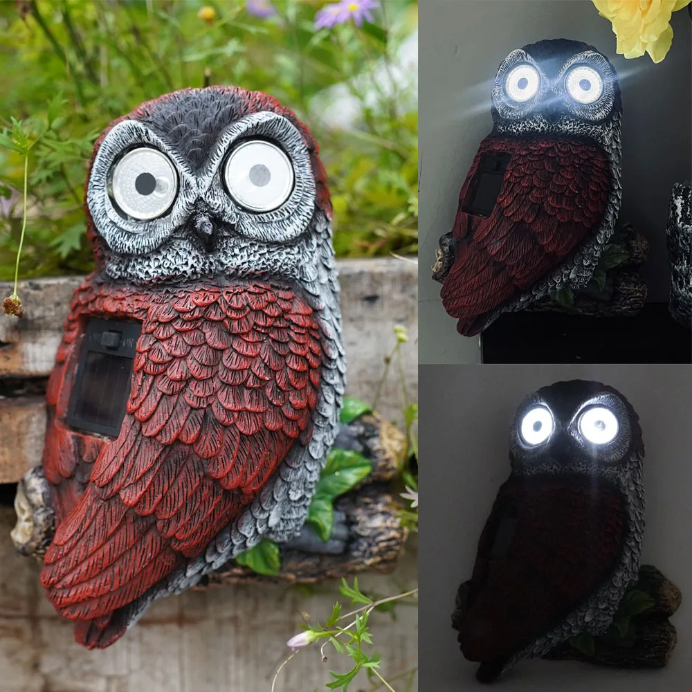 Watch Owl Pendant Solar Electronic Night Light Outdoor Garden Courtyard Wall Hanging Decoration Landscape Light