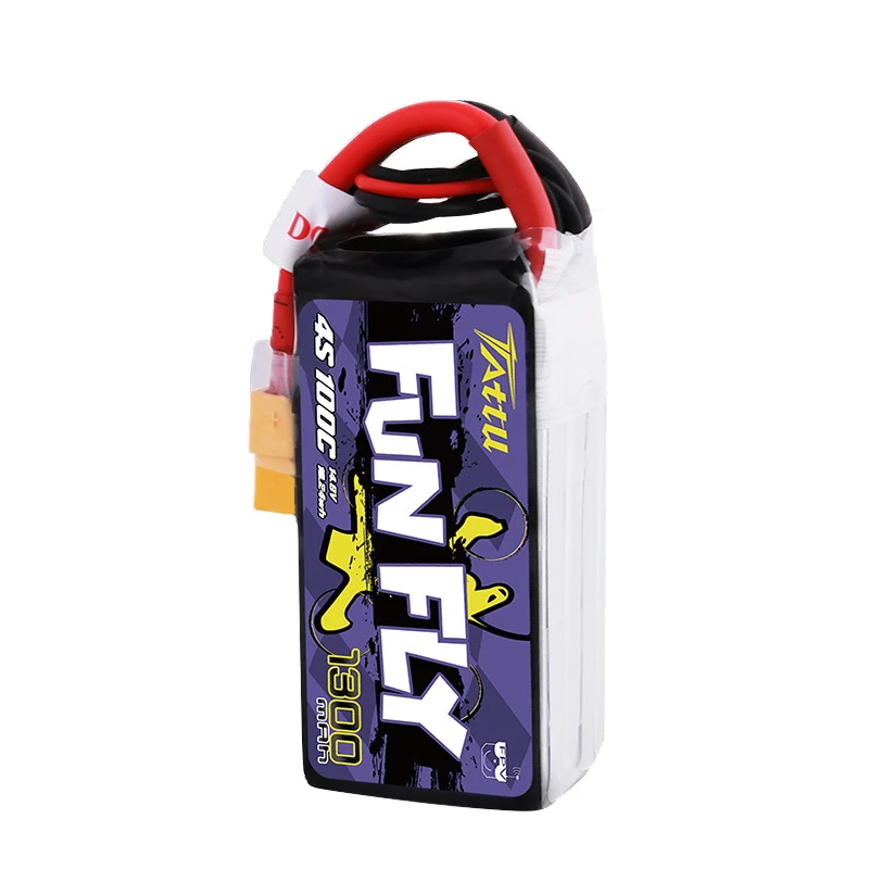 TATTU FUNFLY 4S 14.8V Lipo Battery 1300mAh 100C For RC FPV Airplane Quadcopter Helicopter Drone Parts 4S Rechargeable Battery