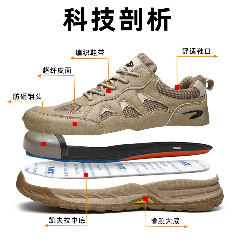 Men'S Autumn Winter High‑Top Safety Shoes Steel Toe Anti‑Smash Anti‑Puncture Anti‑Slip Wear‑Resistant Protective Footwear For Co