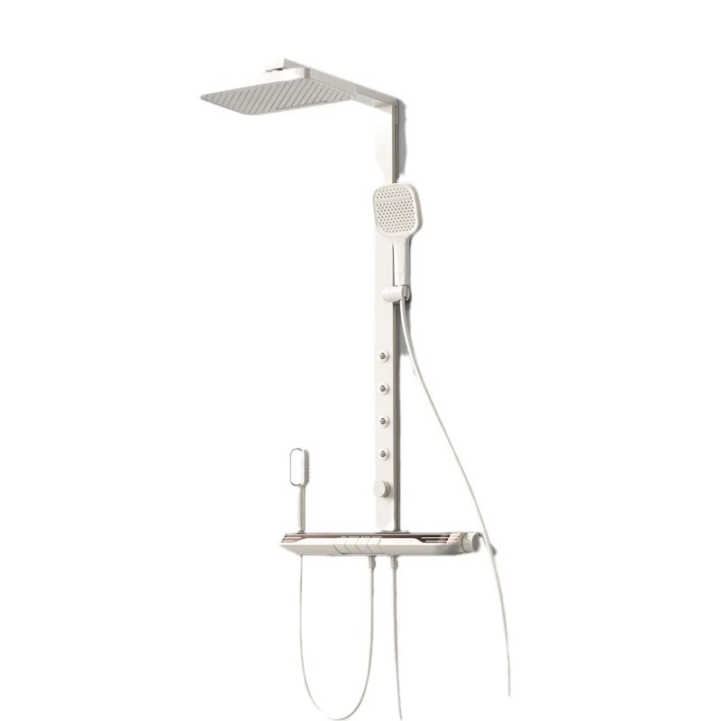 Milky white smart ambient light, thermostatic shower shower set.
