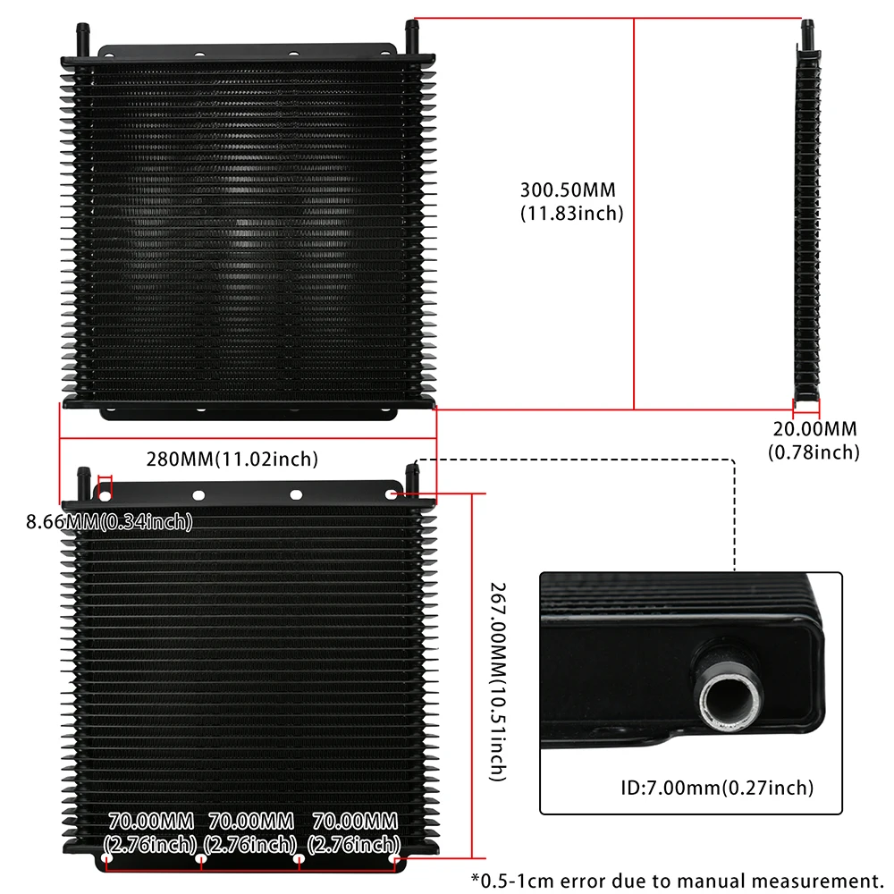 Universal Aluminum automatic transmission oil cooler 14/25/32 rows oil-cooled radiator