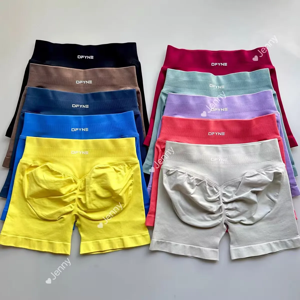 تأثير السراويل مع شعار 4.5 ''منخفضة الخصر سلس اليوغا السراويل Scrunch بوم الصالة الرياضية السراويل تجريب السائق قصيرة تمتد اللياقة البدنية قصيرة