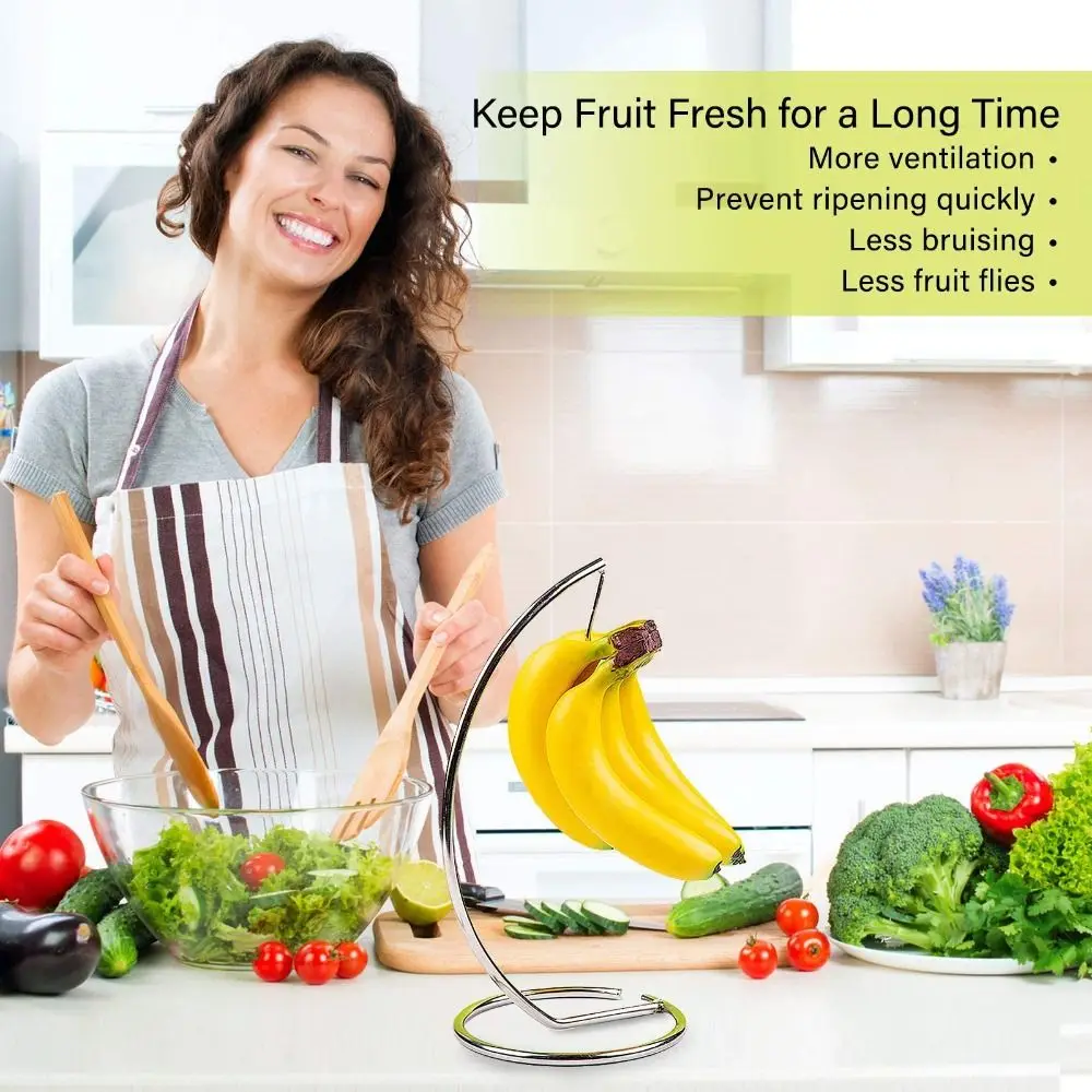 جديد رف الموز المعدني توفير المساحة إبقاء الفاكهة الطازجة تخزين الرف تعليق نوع حامل سماعة الرأس غرفة المعيشة