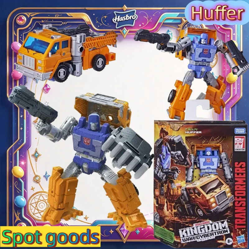 【Spot goods】Hasbro Kingdom Huffer Deluxe Class G1 Technician Action Figure War for Cybertron Robot Model Hobby Collectible