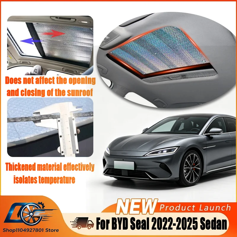 For BYD Seal 2022-2025 Sedan, Panoramic Roof Sunshade 1X Anti-UV Heat Shield, Keeps Cabin Cool, Direct Fit. 2022 2023 2024