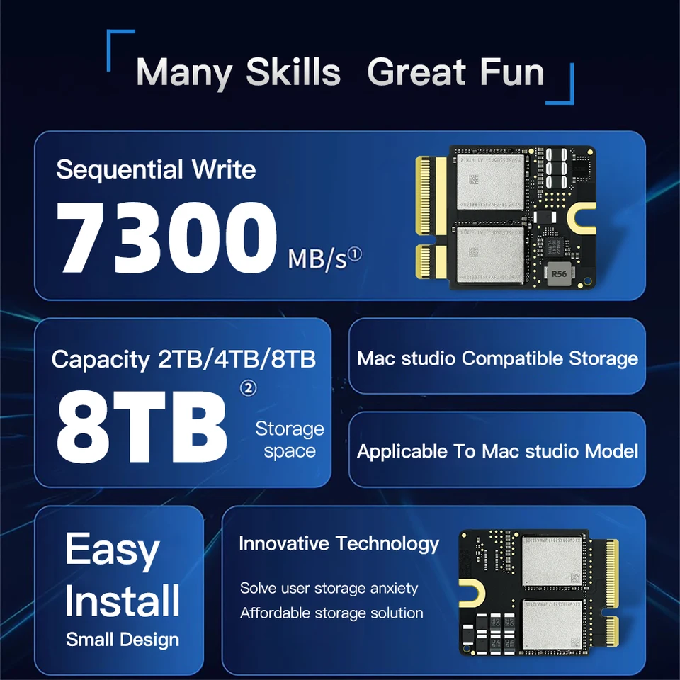 JCID Mac Studio 2/4/8TB Internal Solid State Hard Disk No Nand JCID Mac Studio 2/4/8TB Internal Solid State Hard Disk No Nand
