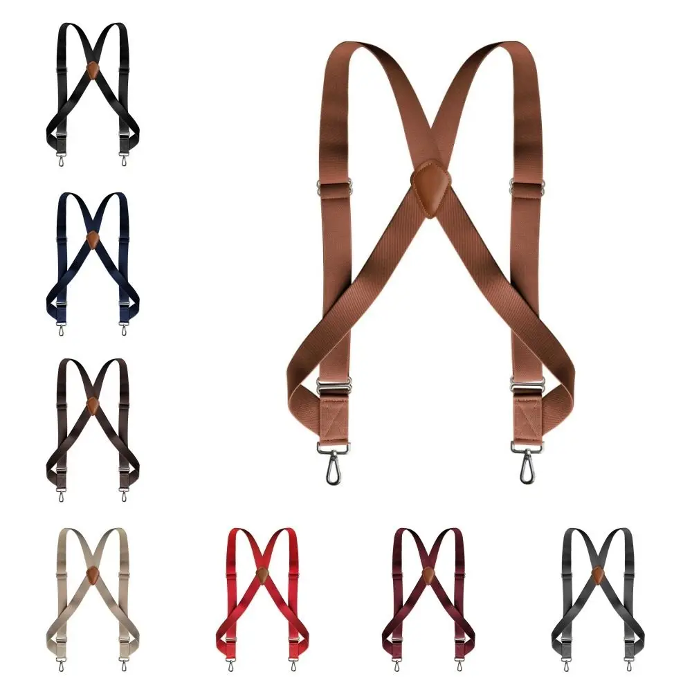 

Fashion Retro Suspenders for Men British Style Metal Clip Leather Suspenders Anti-slip 3.5cm Suspender Clip Gift