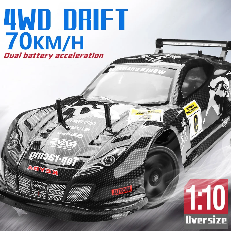 1:10 4WD Remote Control Car 70km/h High Speed Drift Remote Control Car Shock Absorber Anti-collision Rc Car Toy Gift