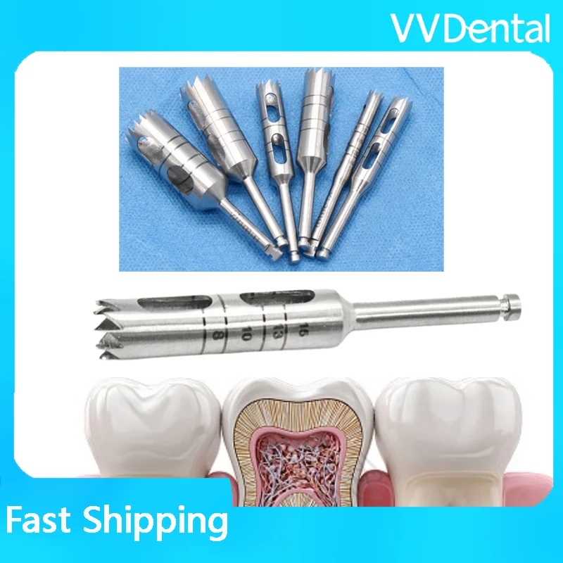 VVDental Dental Surgical Trephine Bone Bur with Sharp Cutting Edge Autoclavable for Oral Implant And Bone Grafting Operations